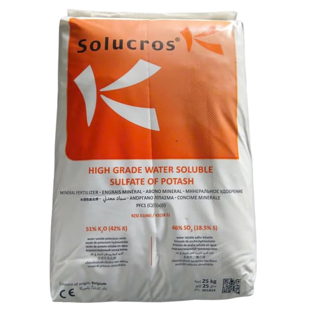 HIGH GRADE WATER SOLUBLE SULFATE OF POTASH 25KG
