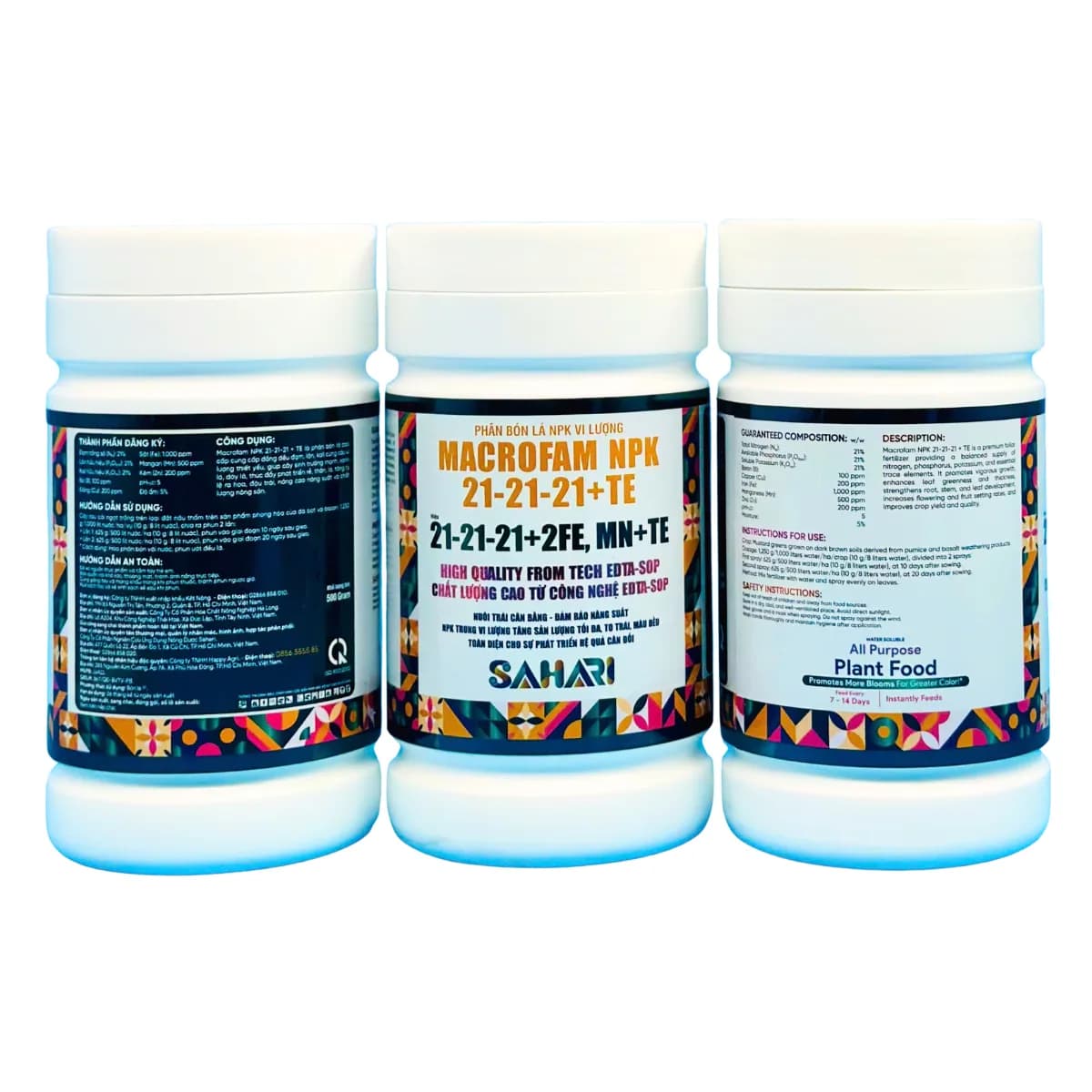 NPK 21-21-21+TE - 21-21-21+2FE,MN+TE - 500GR