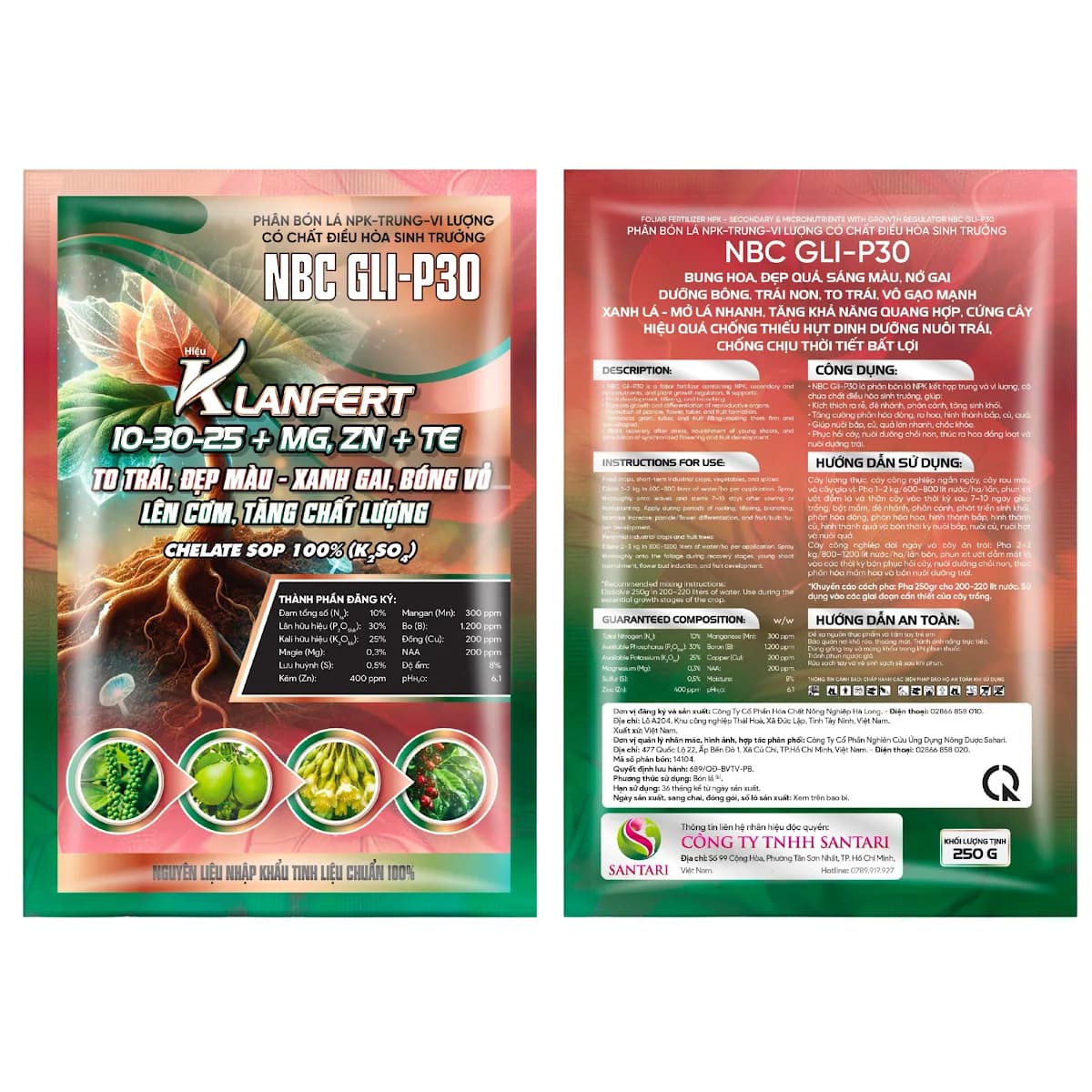 NBC GLI-P30 - KLANFERT 10-30-25+MG,ZN TE - 250GR