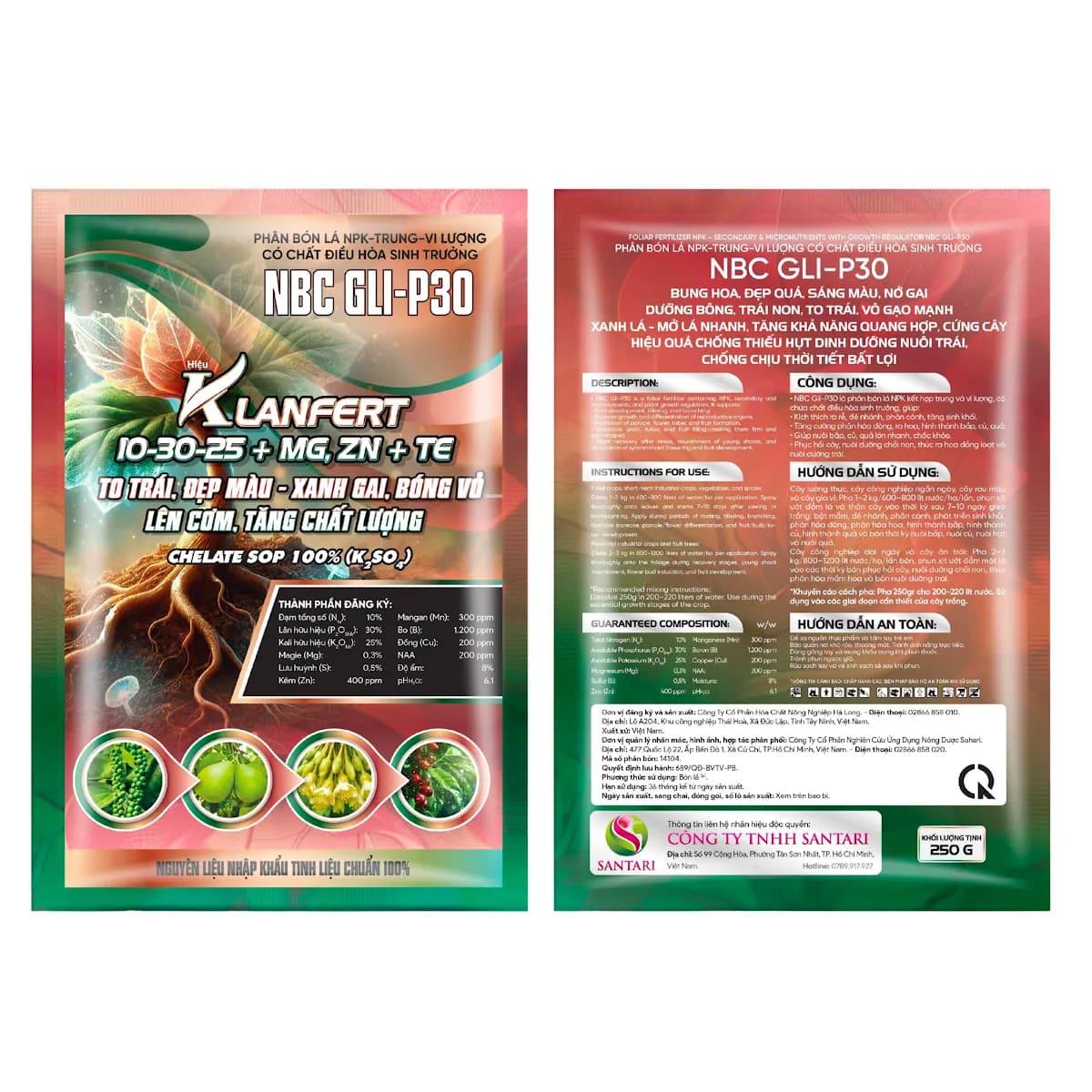 NBC GLI-P30 - ANFERT 10-30-25+MG,ZN+TE - 250GR