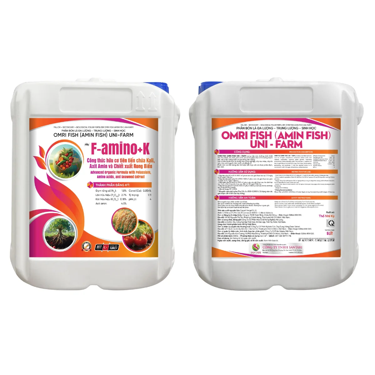 OMRI FISH (AMIN FISH) UNI-FARM - F-AMINO+K - 5L