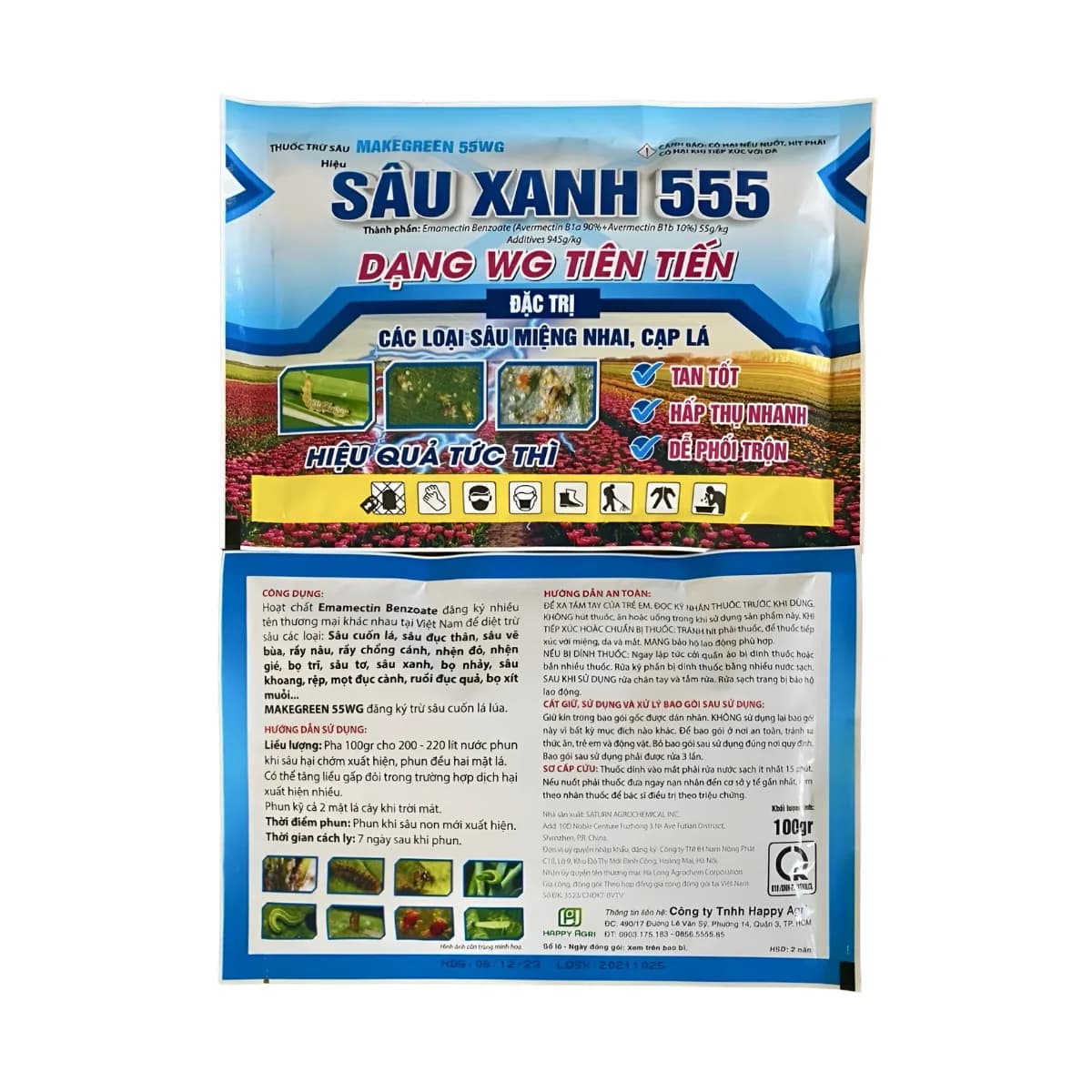 MAKEGREEN 55WG - SÂU XANH 555 - 100GR