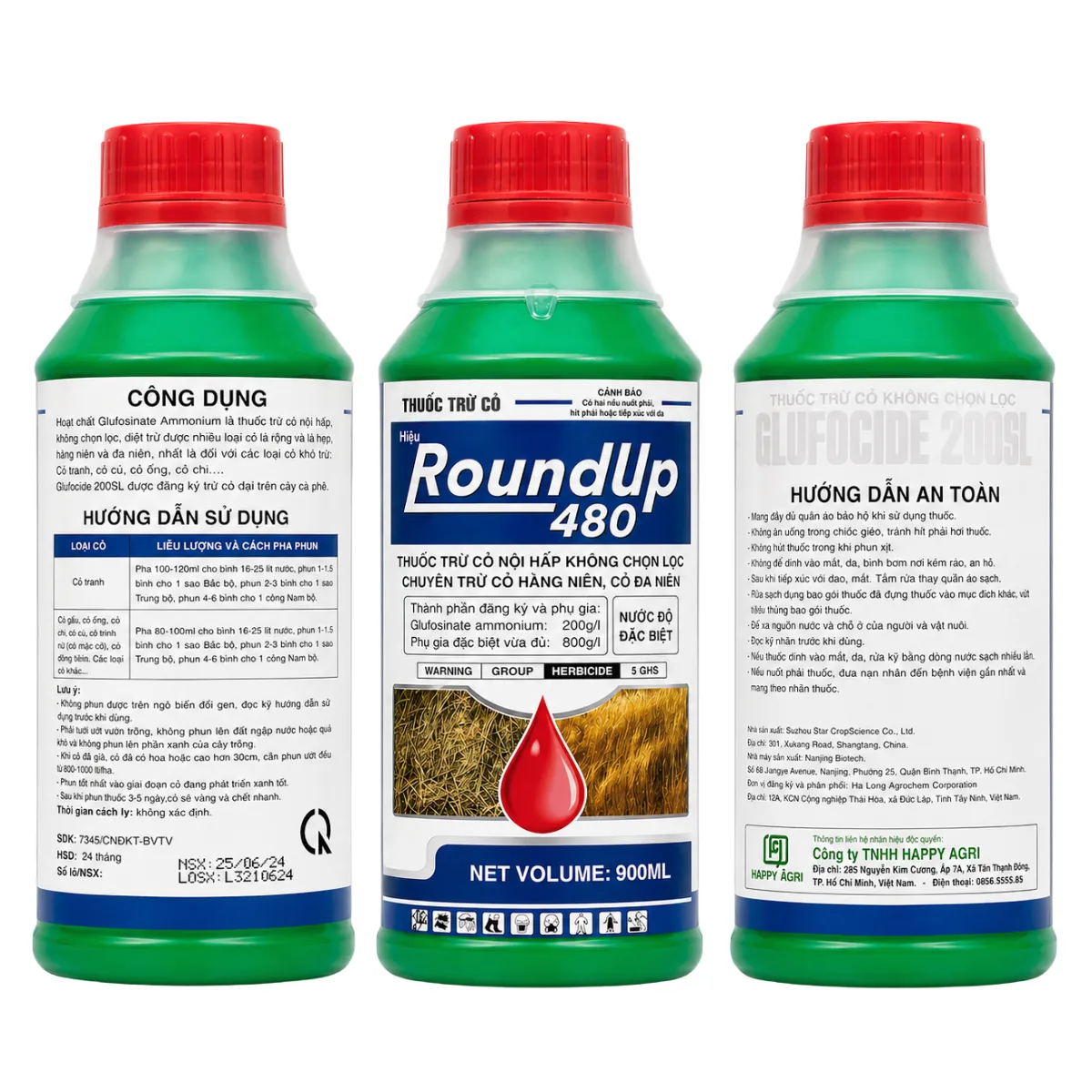 GLUFOCIDE 200SL - ROUNDUP 480 - 900ML