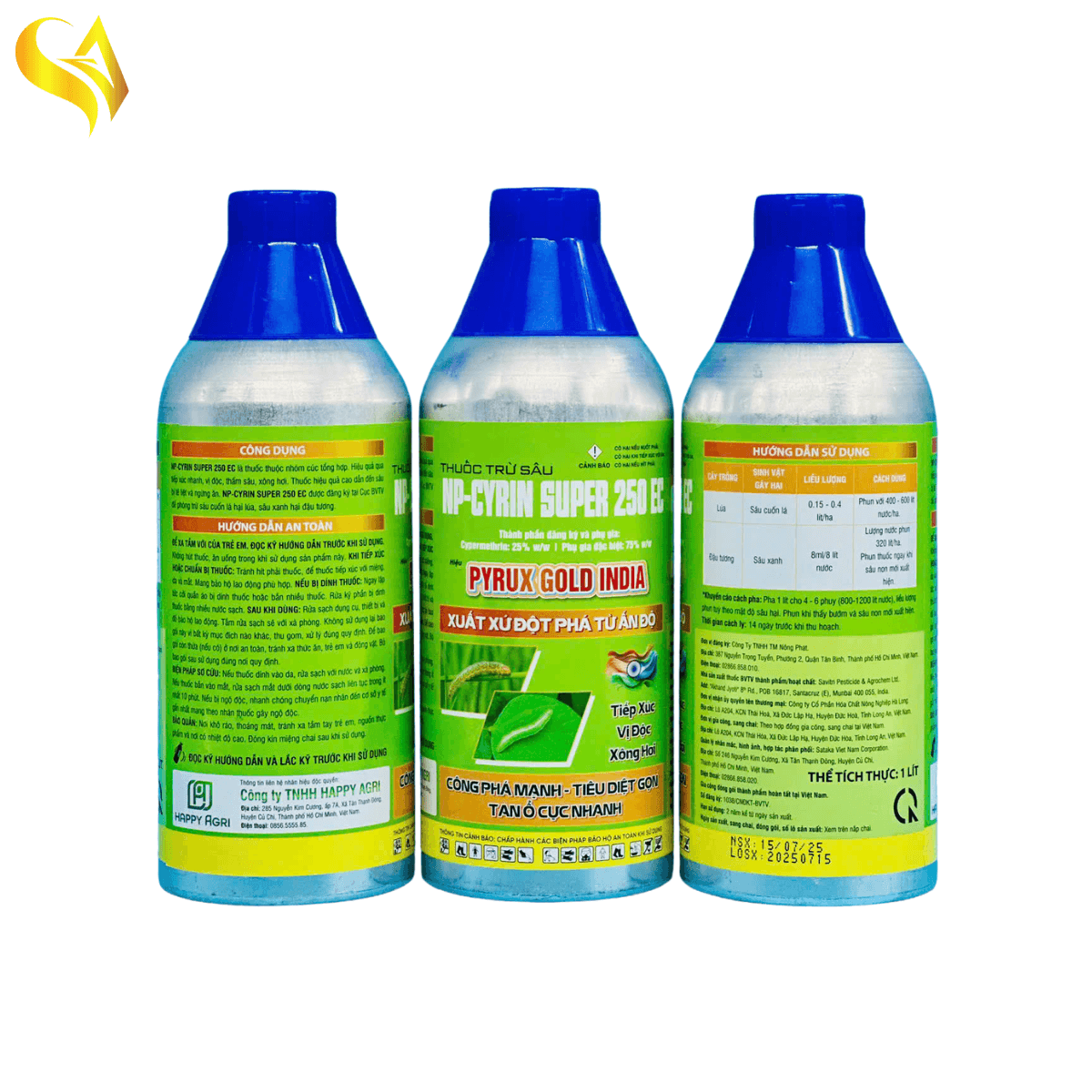 NP-CYRIN SUPER 250EC - PYRUX GOLD INDIA - 1L NHÔM