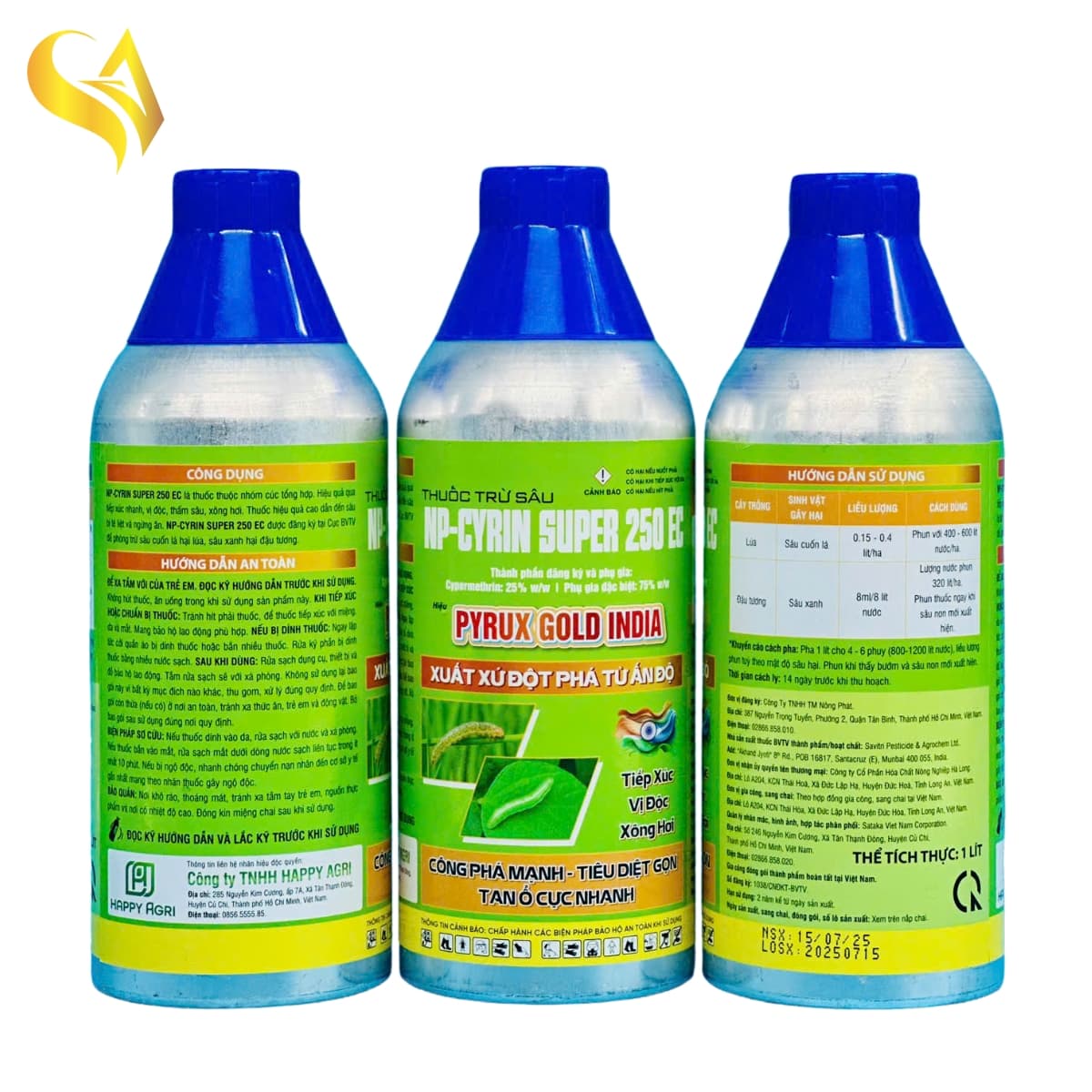 NP-CYRIN SUPER 250EC - PYRUX GOLD INDIA - 1L NHÔM