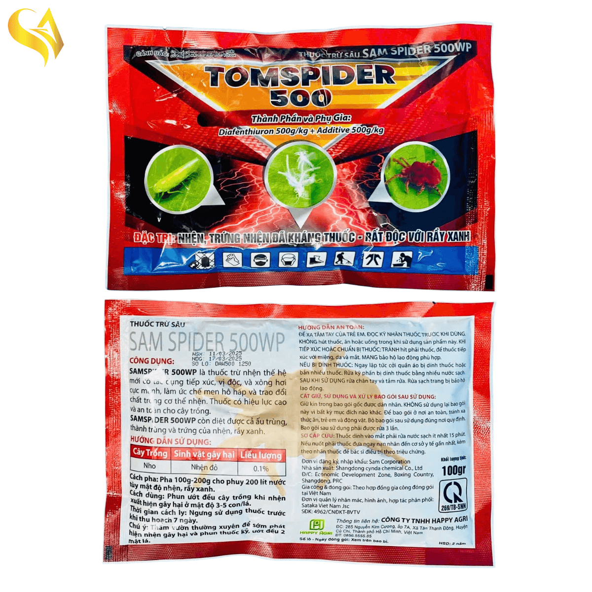 SAM SPIDER 500WP - TOMSPIDER 500 - 100GR