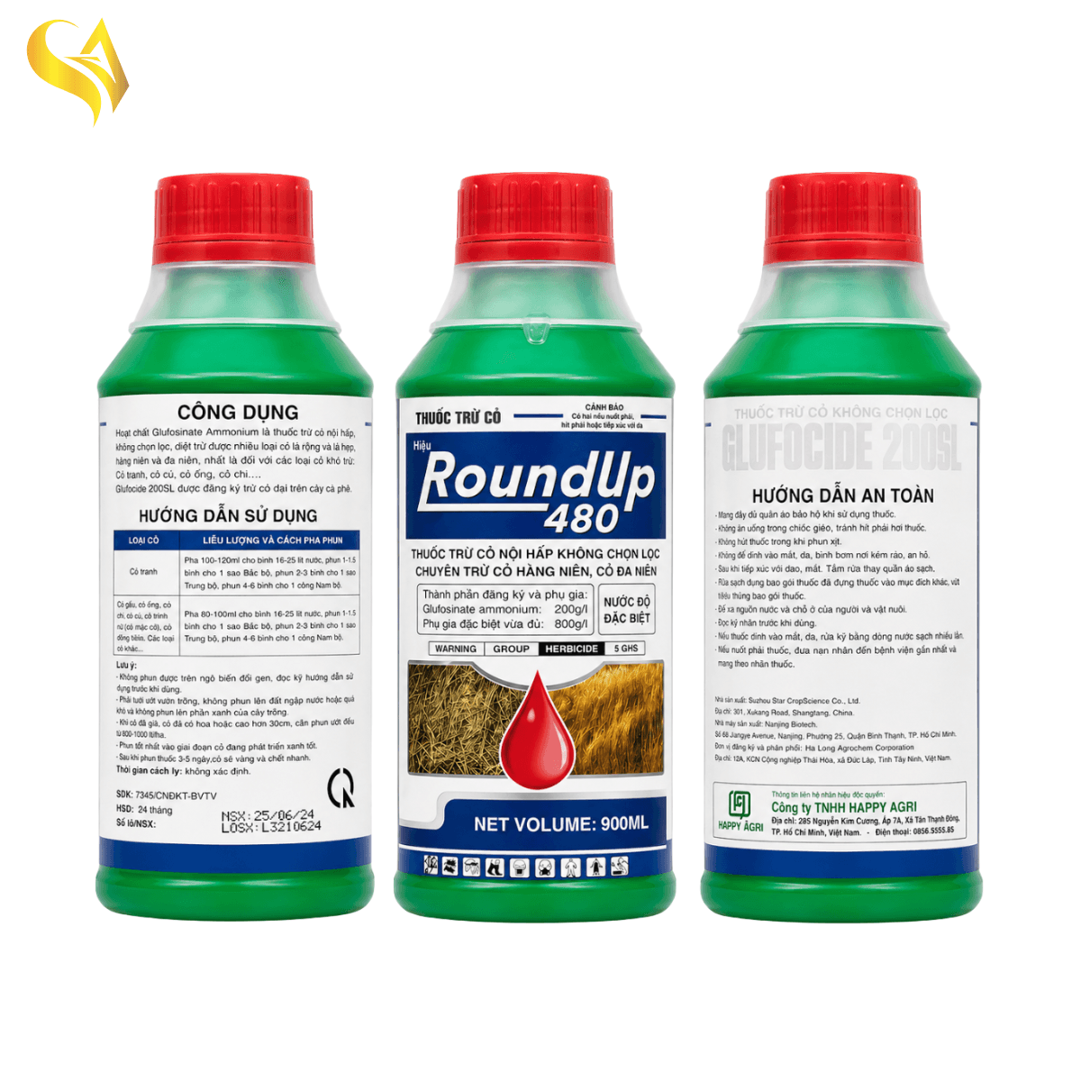 GLUFOCIDE 200SL - ROUNDUP 480 - 900ML