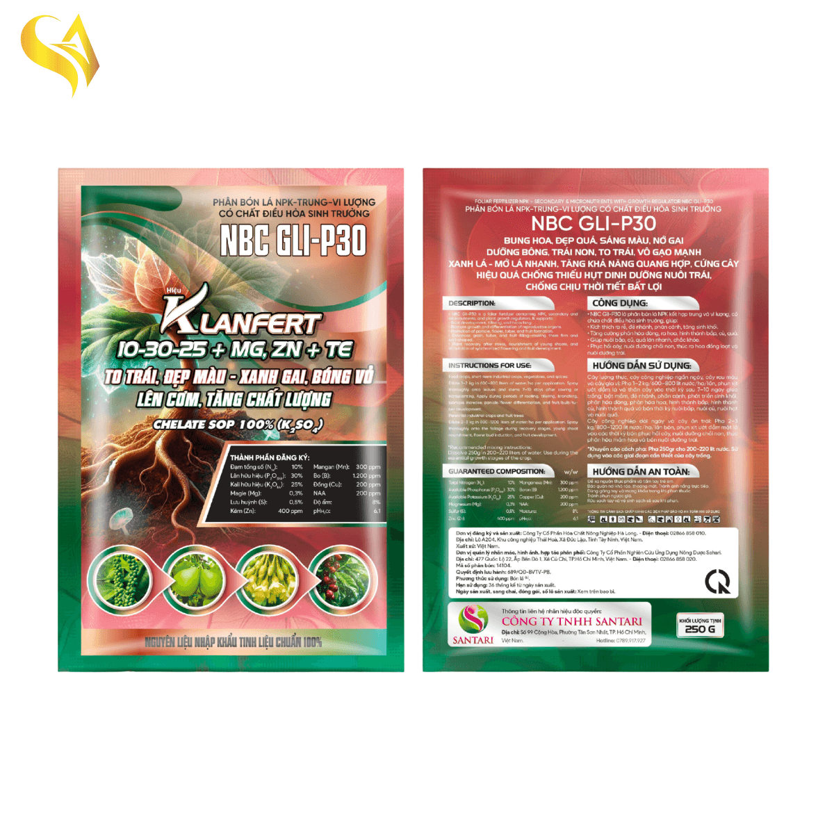 NBC GLI-P30 - ANFERT 10-30-25+MG,ZN+TE - 250GR