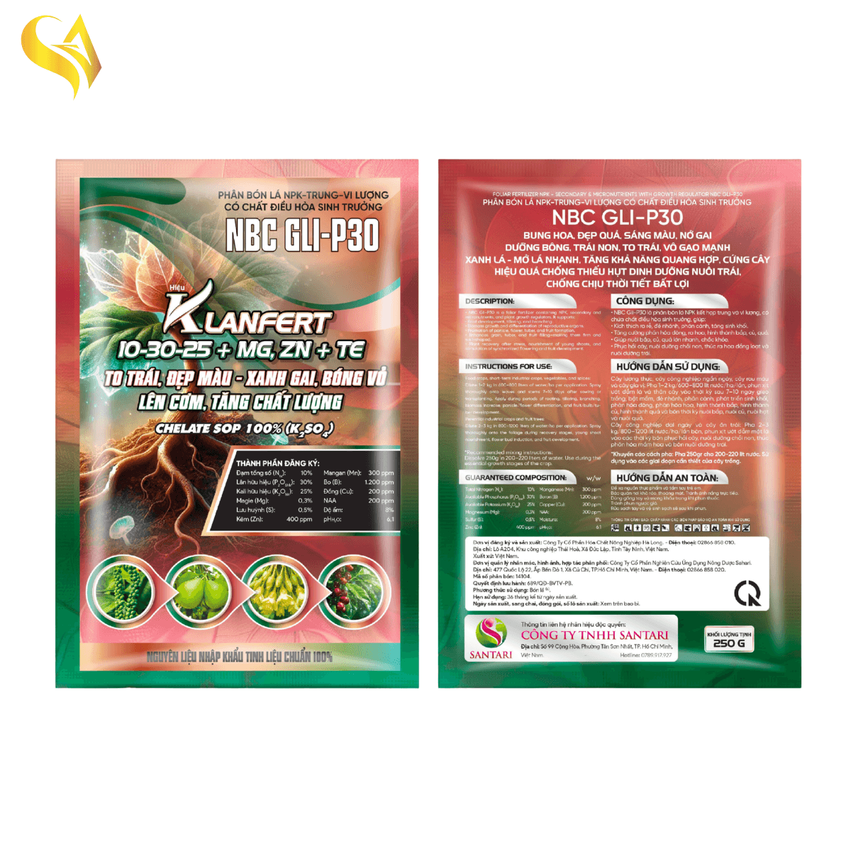 NBC GLI-P30 - KLANFERT 10-30-25+MG,ZN TE - 250GR