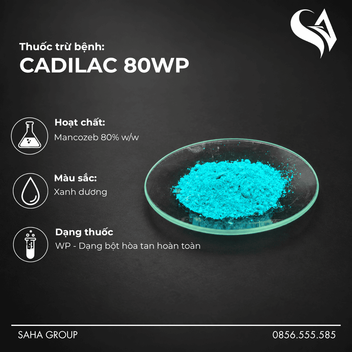 Thuốc trừ bệnh CADILAC 80WP – Màu Green