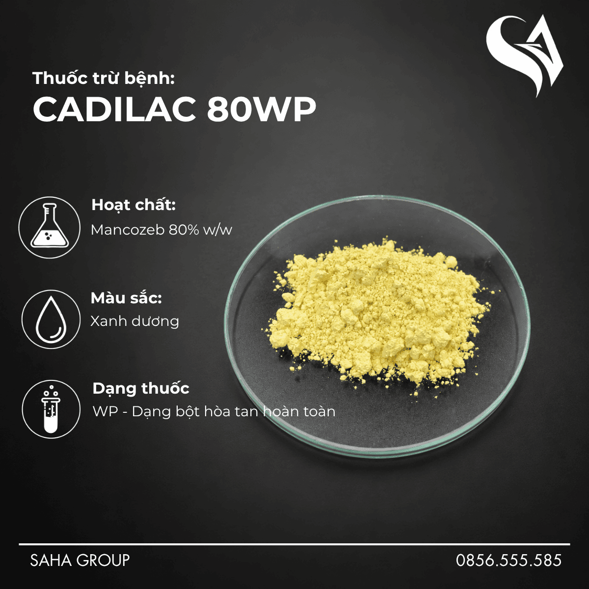 Thuốc trừ bệnh CADILAC 80WP – Màu Vàng