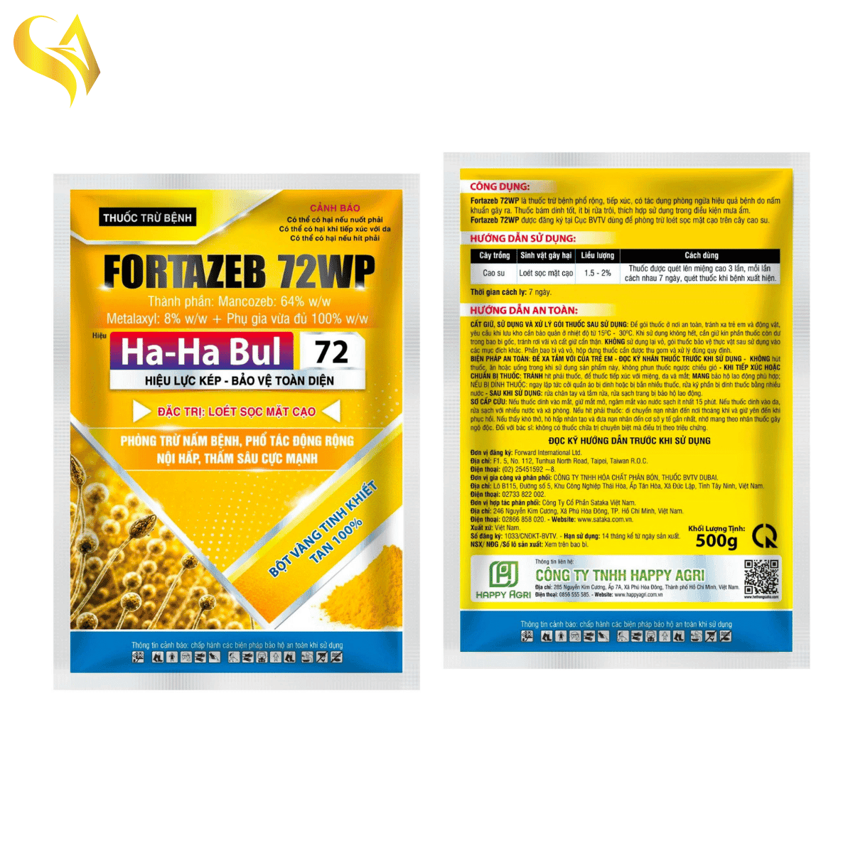 FORTAZEB 72WP - HA-HA BUI 72 - 500GR (Bột vàng)